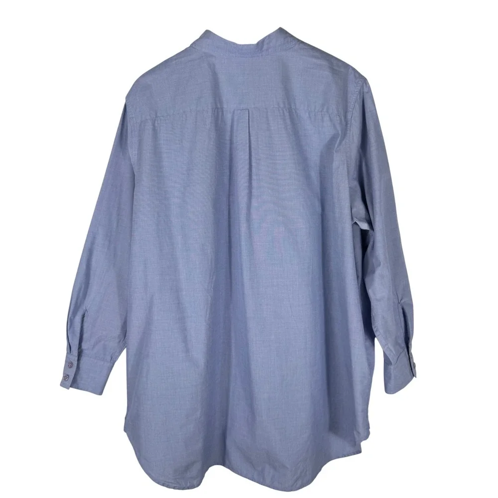 Boden Womens Blue Micro Check Cotton Hidden Button Down Shirt WA629 US 16R - Picture 6 of 7